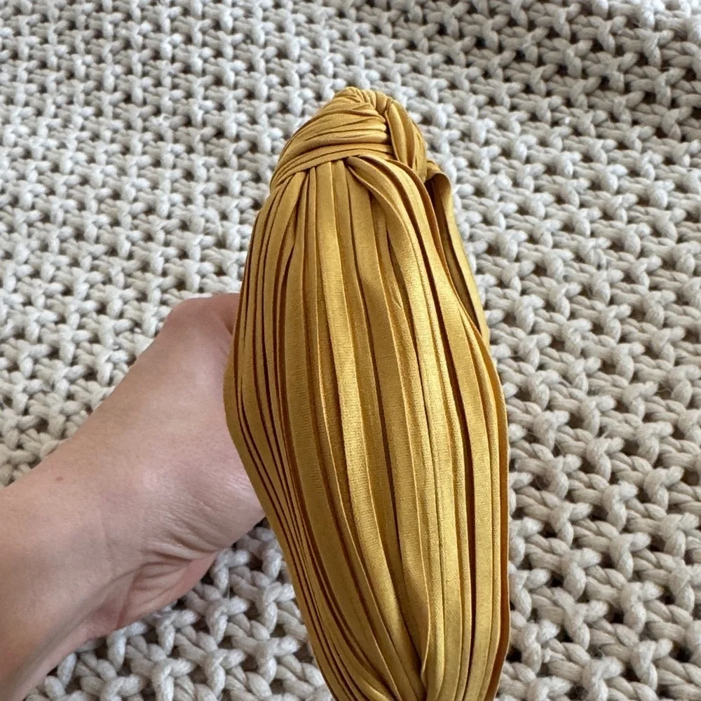 Anthropologie Yellow Gold Pleated Knot Headband